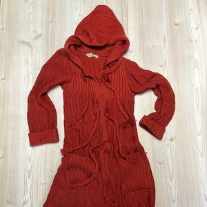 Vintage Tricolette Burnt Orange Long Sweater